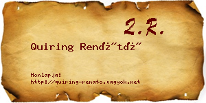 Quiring Renátó névjegykártya